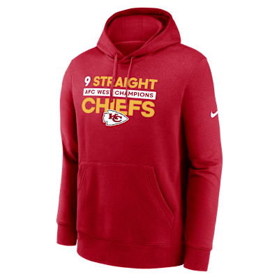 Kansas City Chiefs 9 Straight AFC West Champions Club Men s Nike NFL Pullover Hoodie. Nike